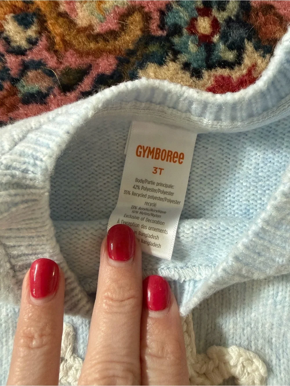 Gymboree Light Blue Snowflake Crew Sweater with Scalloped Hem